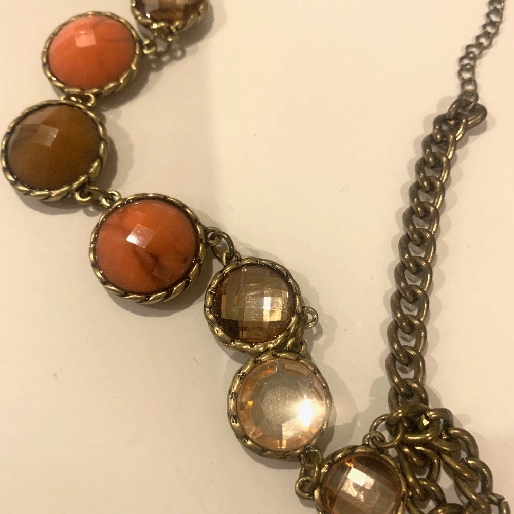 multi stone/gem statement necklace - Picture 2 of 4